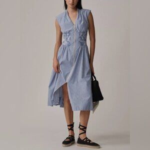 NWT Size XL -Anthro The Tommie Zip-Front Midi shirt Dress shine (NWT US$ 178)